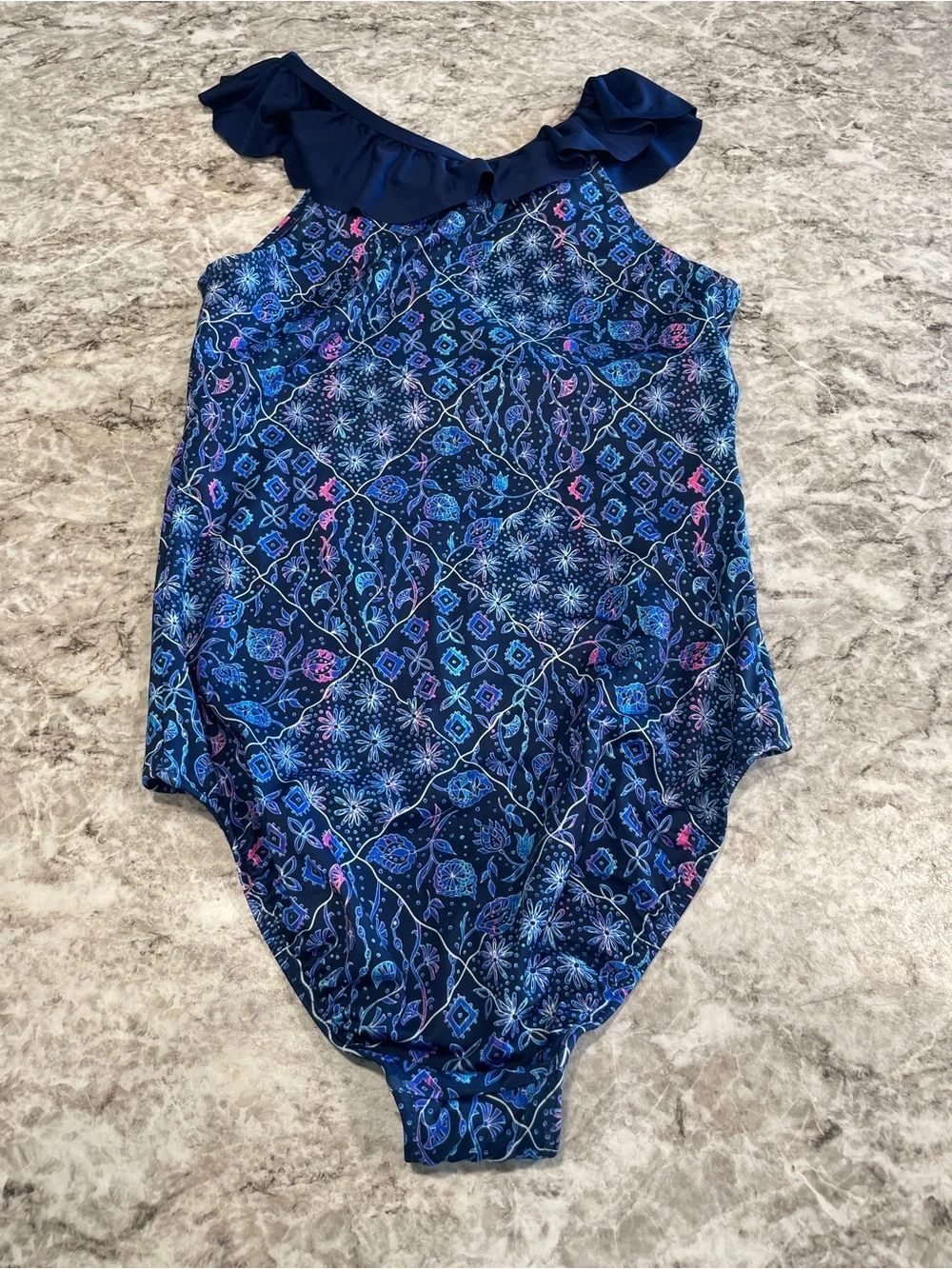 Land’s End New Girls One Piece UPF 50 Tugless Swimsuit XL 14/16